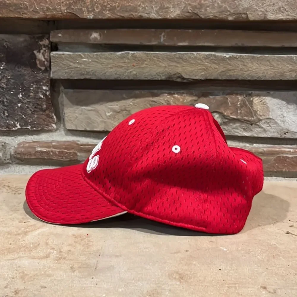 Adidas Red Mesh Varsity Adjustable Baseball Hat